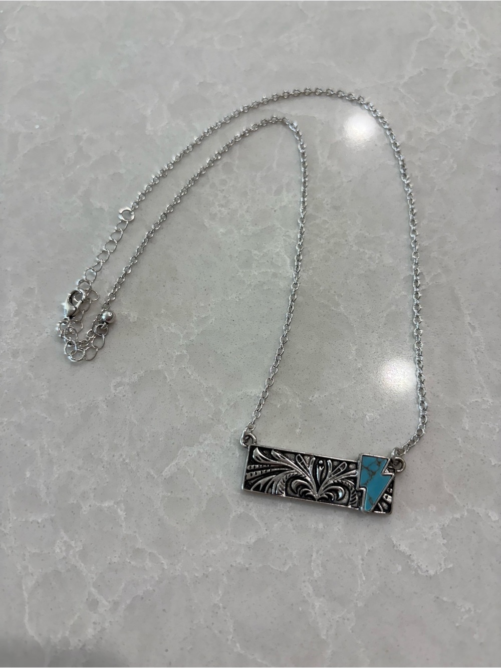 Montana Silversmiths Attitude Bar Necklace with Turquoise Accent Lightning Bolt